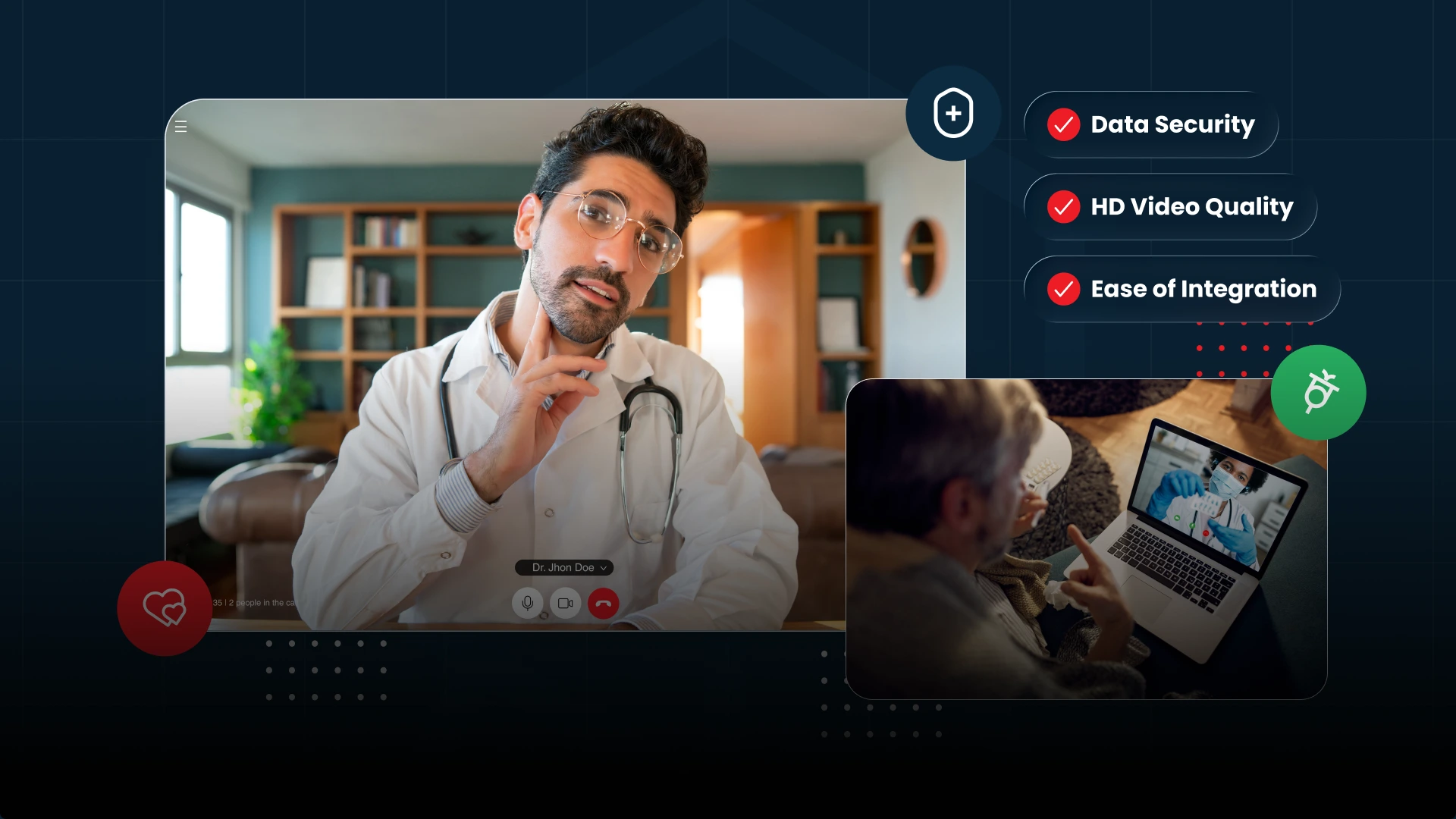 This image depicts Top Features to Look for in Telehealth Software